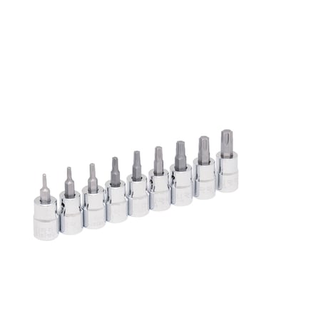 Urrea 3/8" Drive Torx Tip Socket Set, Torx(R), 9 pcs 5239C